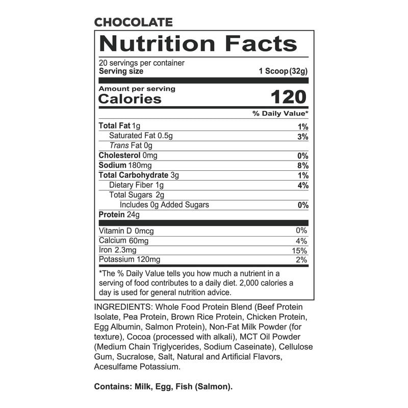 REDCON1 MRE Lite Whole Food Protein Powder, Chocolate, Whey & Lactose Free
