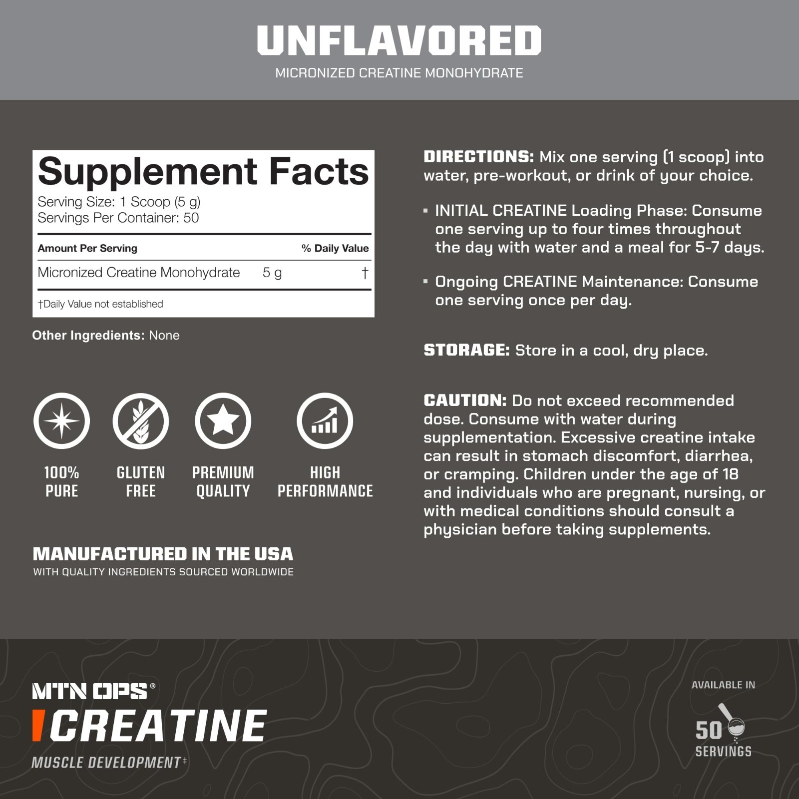 Creatine Monohydrate Powder – 5g Micronized for Muscle Strength & Recovery, 50 S