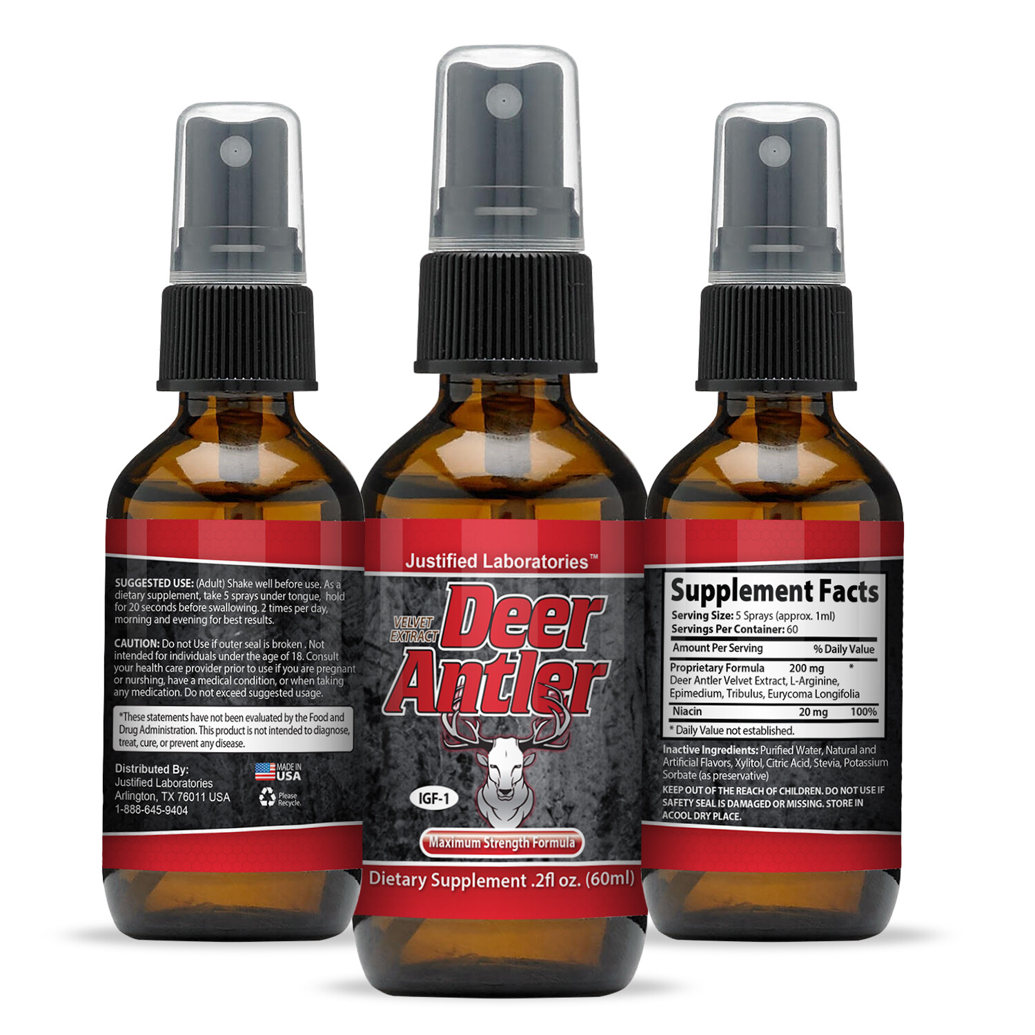 Deer Antler Spray Velvet Horn Extract 5 Pack