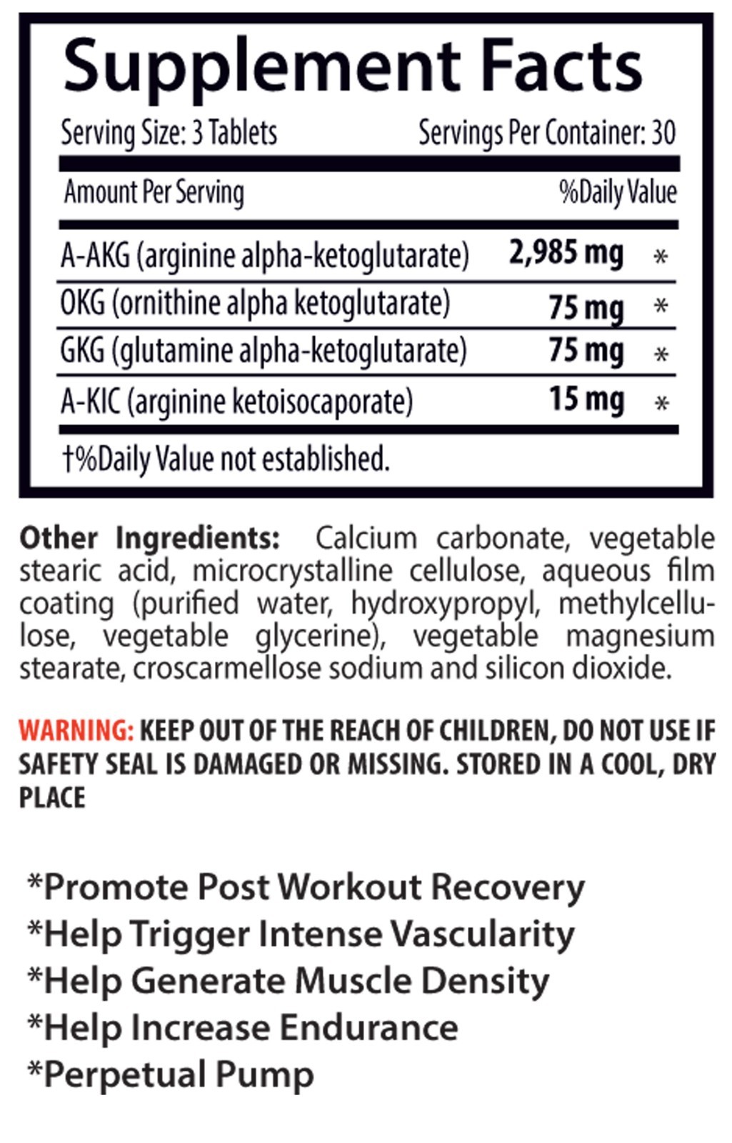 AAKG – Nitric Oxide Muscle Power 3150mg – Trigger Intense Vascularity Tablet 1B