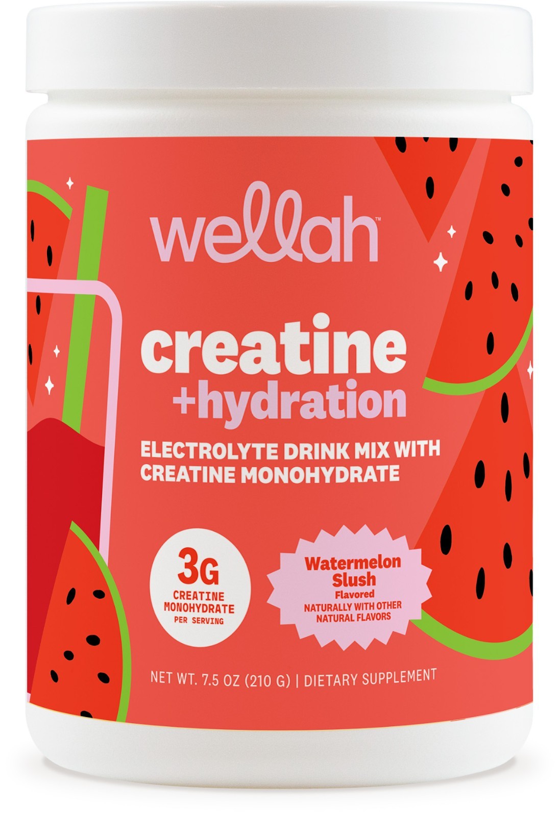 Wellah Creatine + Electrolytes Powder (Watermelon Slush) 30 Servings