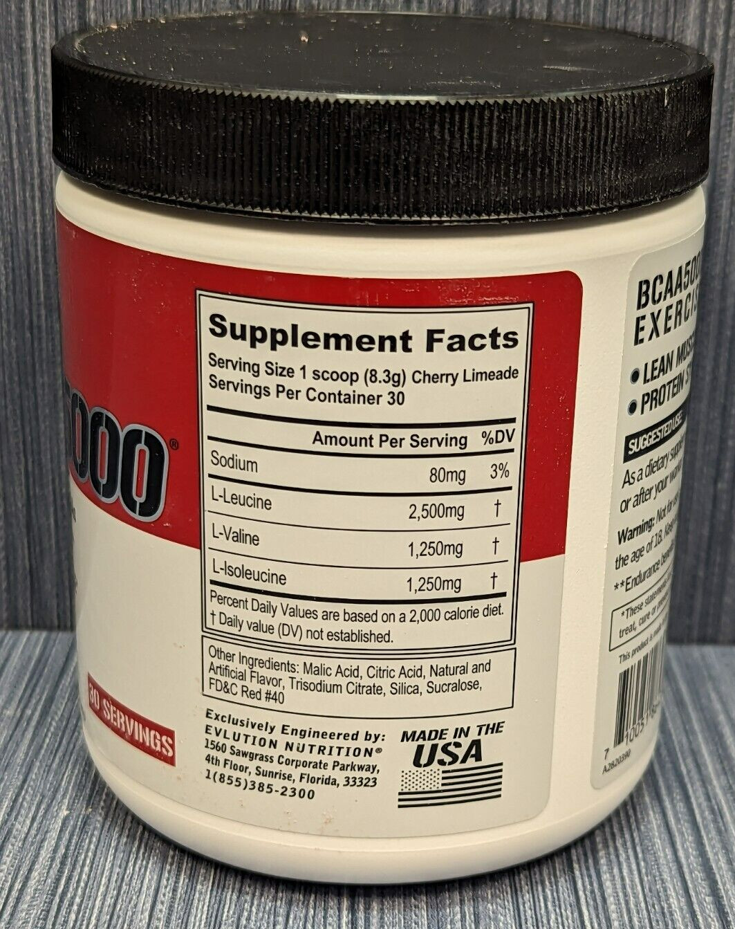 EVLution Nutrition EVL-86435 BCAA5000, Cherry Limeade, 8.78 oz (249 g)