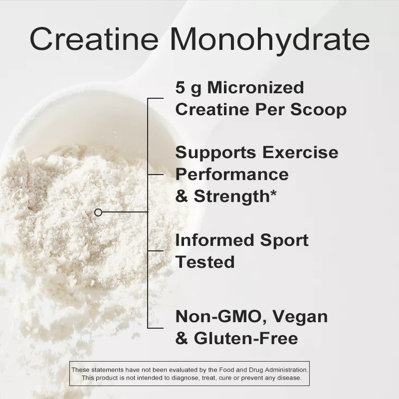 Creatine Monohydrate Powder Increase Strength Muscle Gain 5000mg Per Serv (5g)