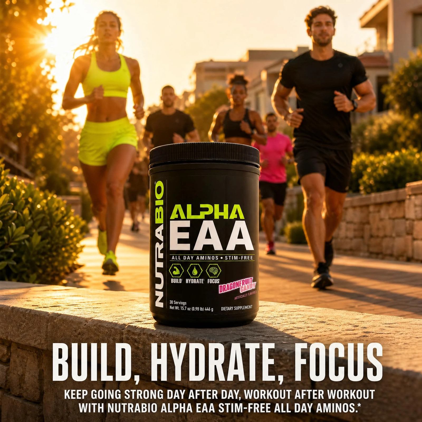 Nutrabio Alpha EAA – All-Day Aminos – Recovery, Energy, Focus, and Hydration Sup
