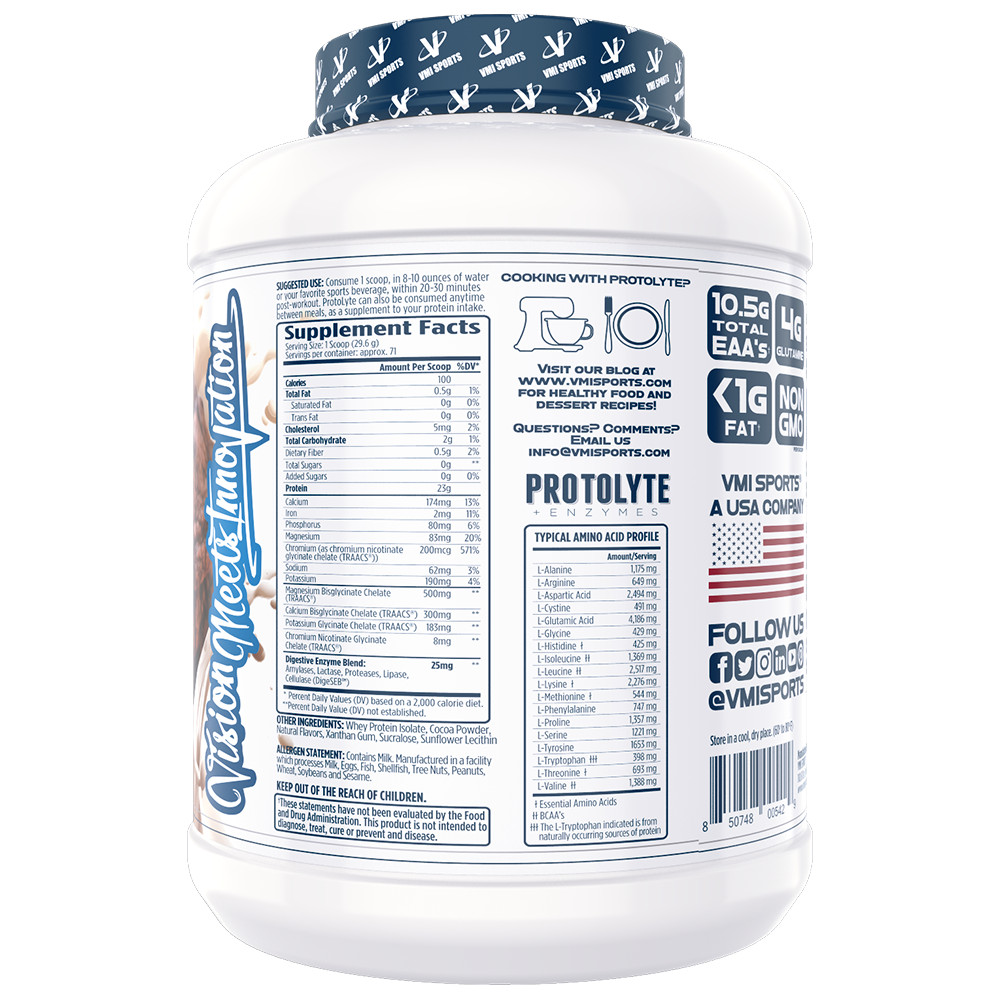 VMI Sports® ProtoLyte® 100% Whey Protein Isolate 4.6lb – Chocolate Fudge Cookie