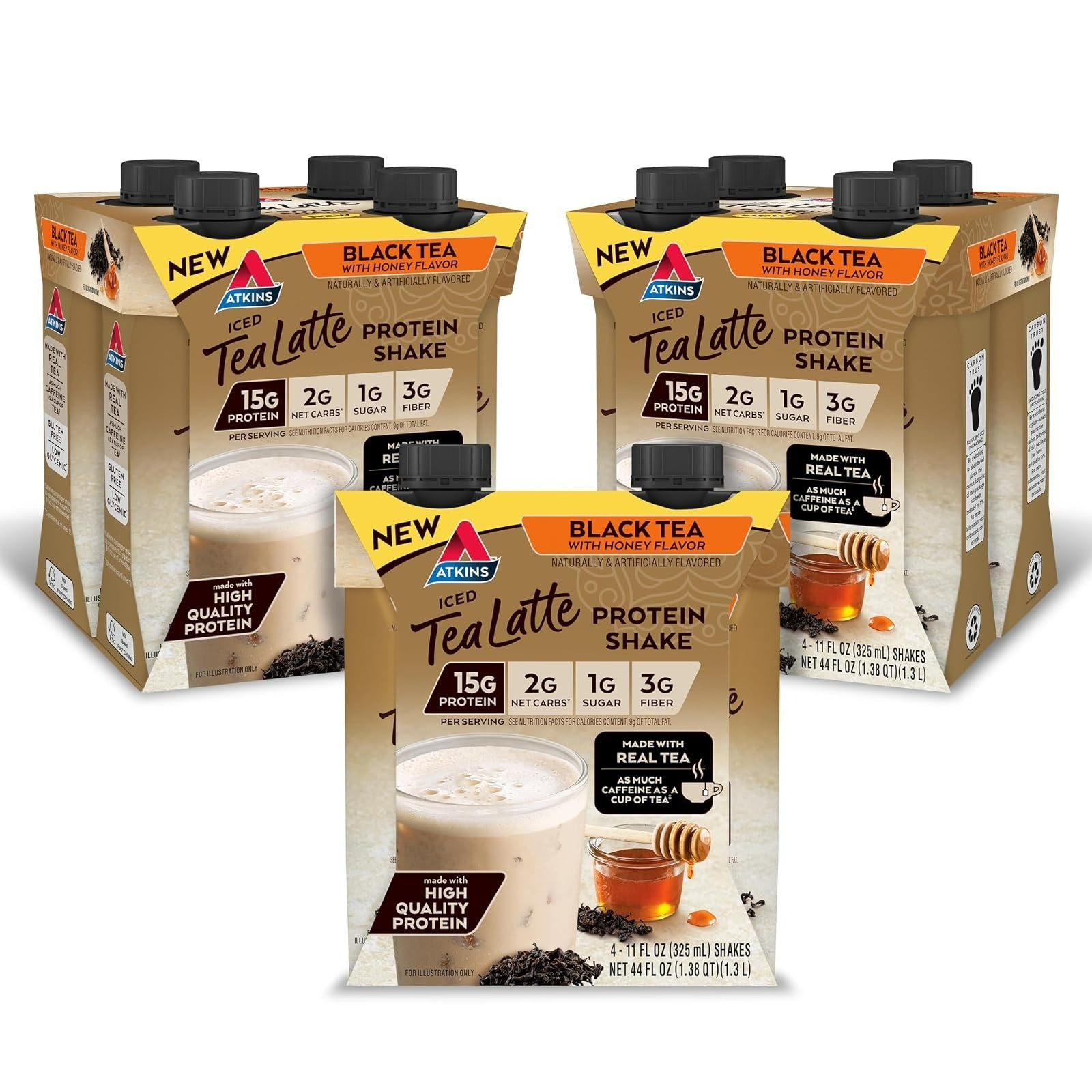 Atkins Mocha Latte High Protein Shake 12 Count | 15g Protein, 4g Carbs
