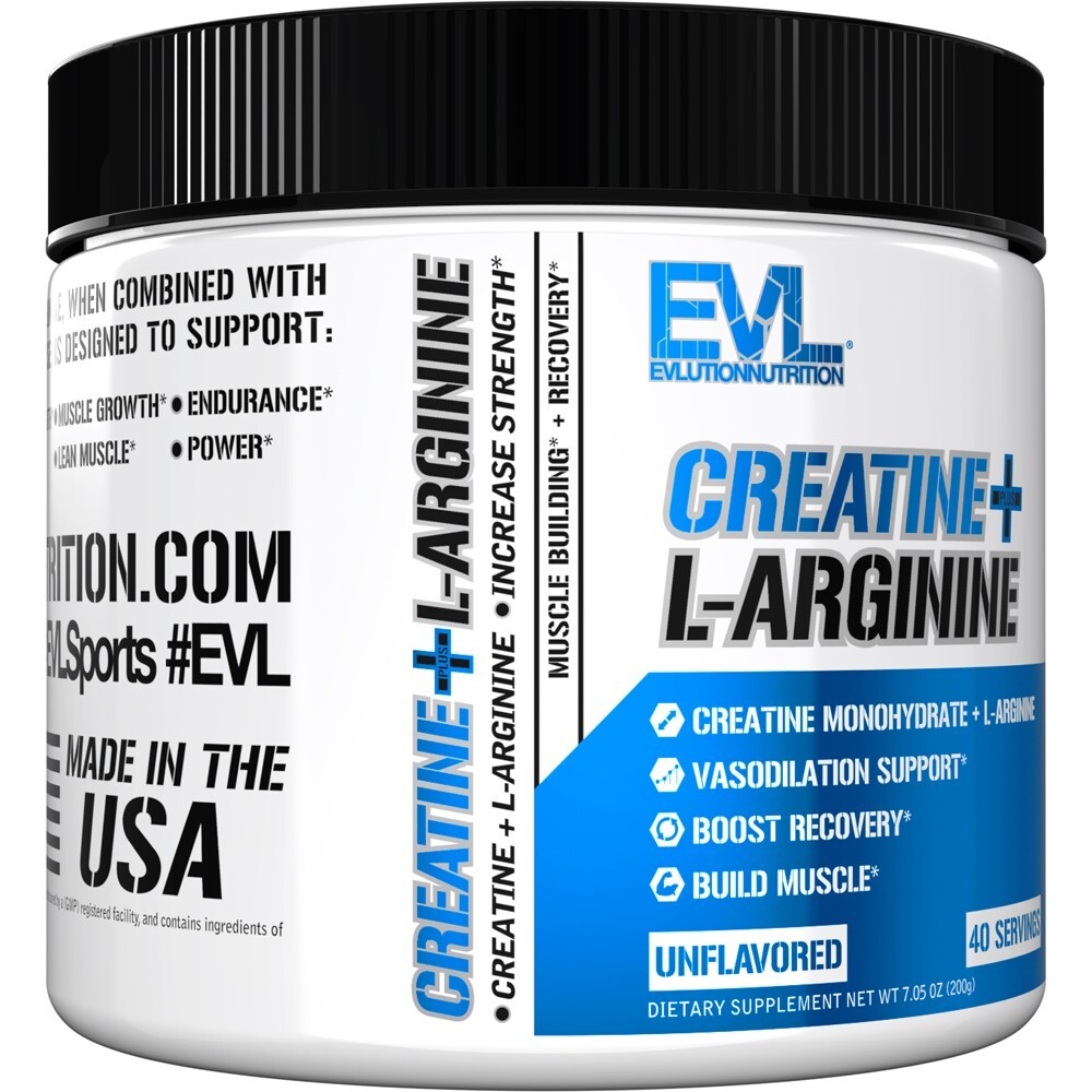 Evlution Nutrition Creatine + L-Arginine – Vascularity Support – 40 Servings