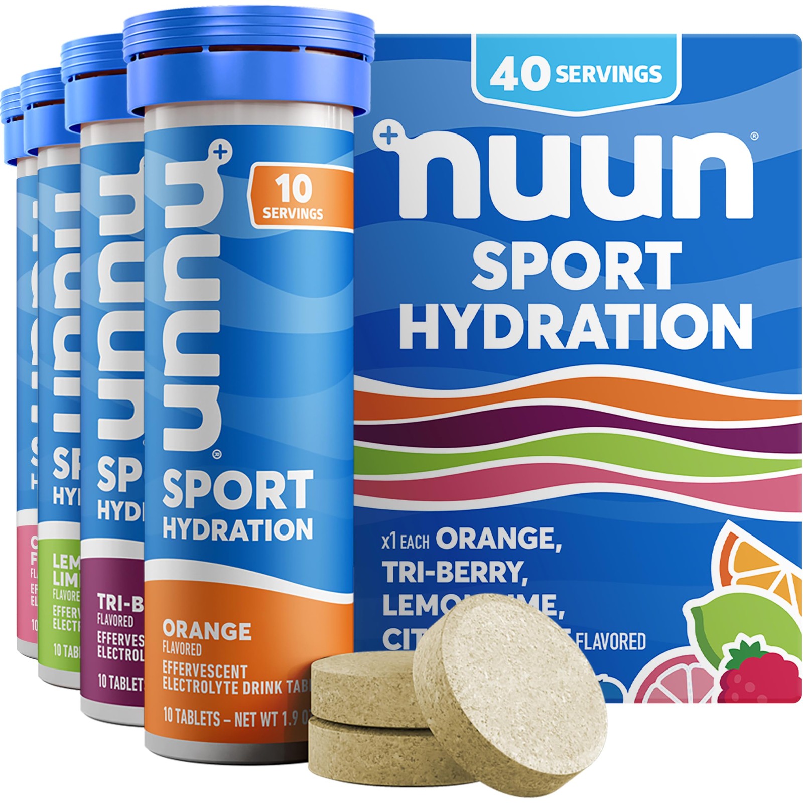 Nuun Sport Electrolyte Tablets with 40 Count (Pack of 1), Mixed Flavors
