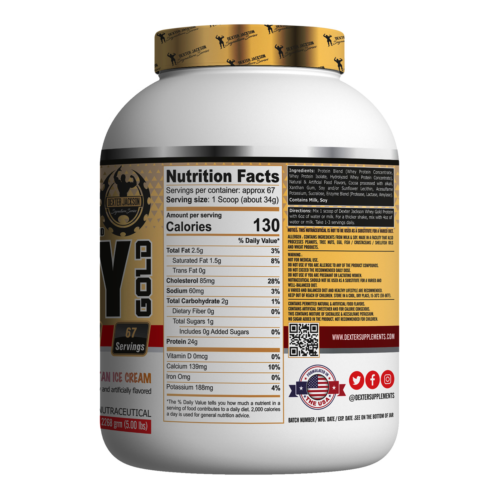 Dexter Jackson Gold Series Whey Gold 67 Servings 5 lbs
