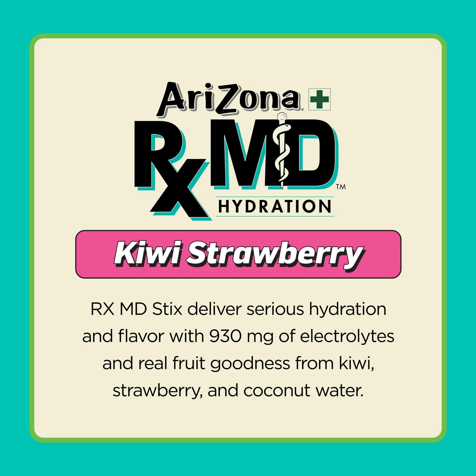 Arizona Rx MD Hydration Kiwi Strawberry – Drink 0.45 Ounce (Pack of 6), Pink