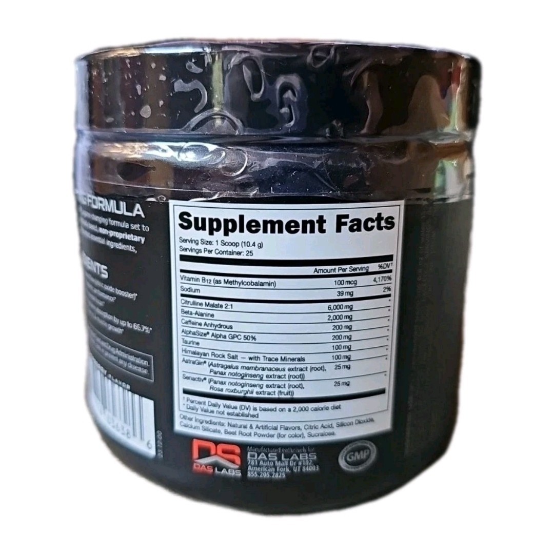 Bucked Up Pre-Workout Powder Focus Stim Pump 25 Serv – Blood Raz – Size: 9.2 oz