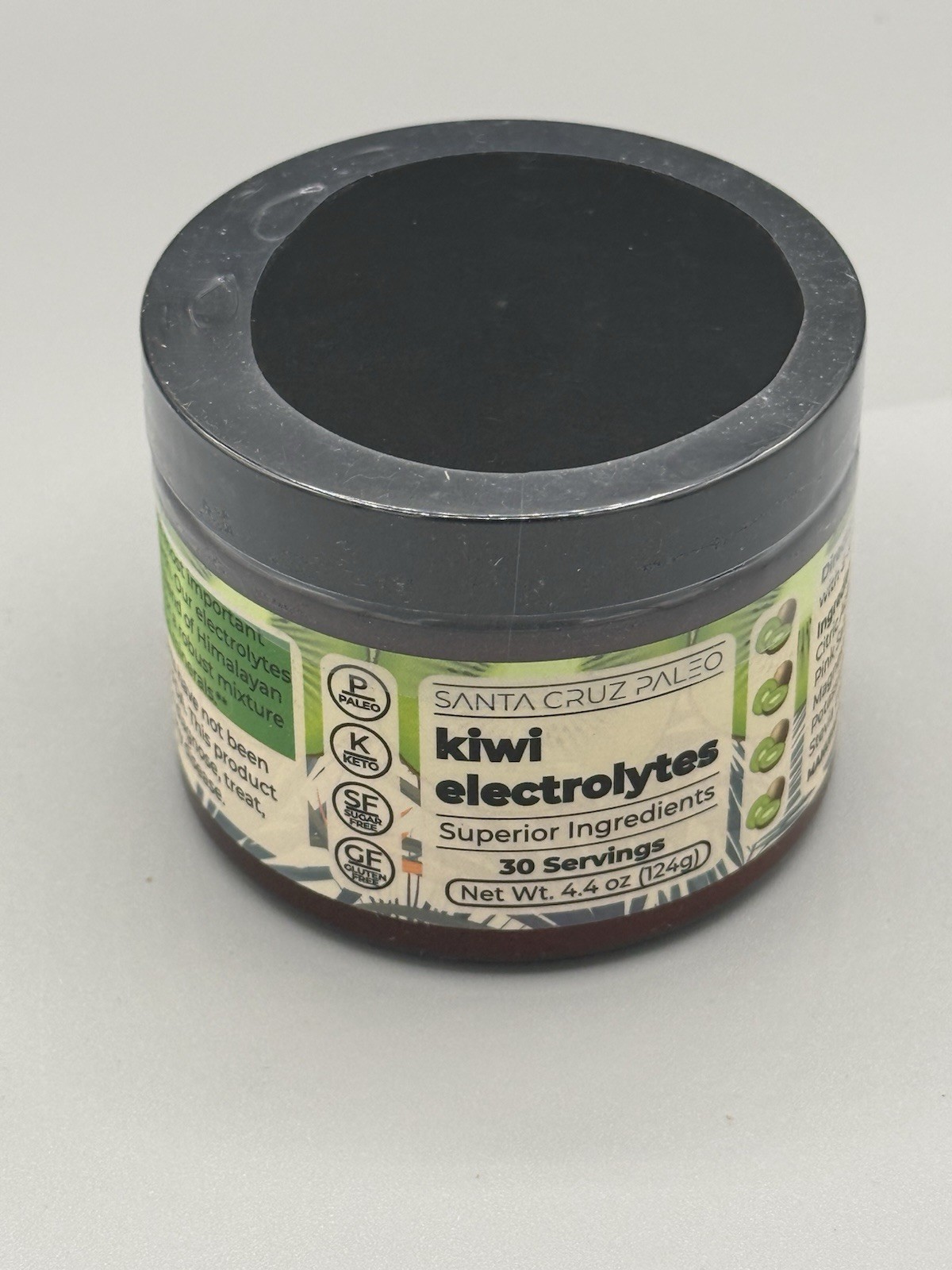 Santa Cruz Paleo Electrolyte Powder Kiwi Flavor 30 Servings Per Tub (3 Pack)