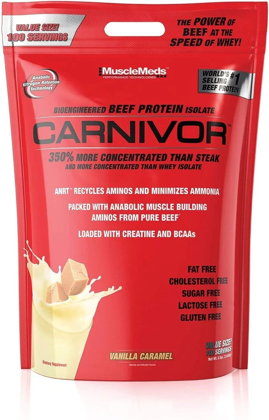 MuscleMeds Carnivor Beef Protein Isolate 100 Servings 7.34lb Bags 2 Flavors NEW