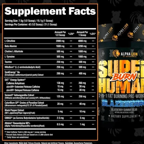 ALPHA LION SUPERHUMAN BURN 2-in-1 21 Serving PACK OF 1