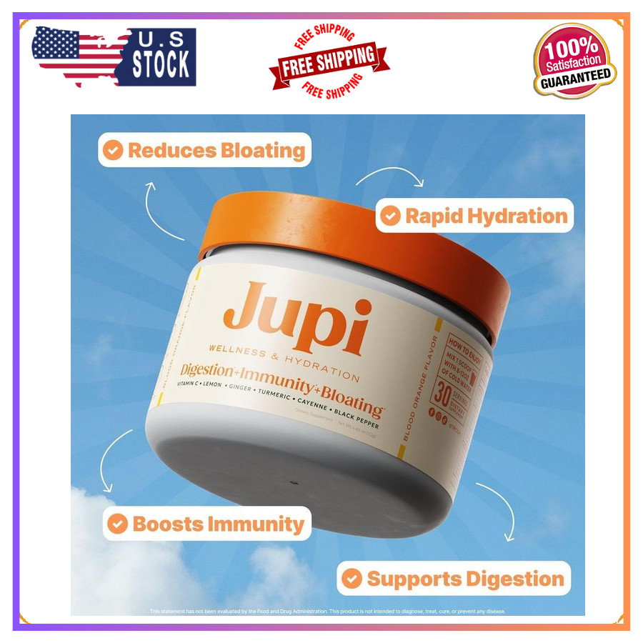 Jupi Hydration Powder Turmeric & Ginger, Vitamin C, Citrus, 30 Servings