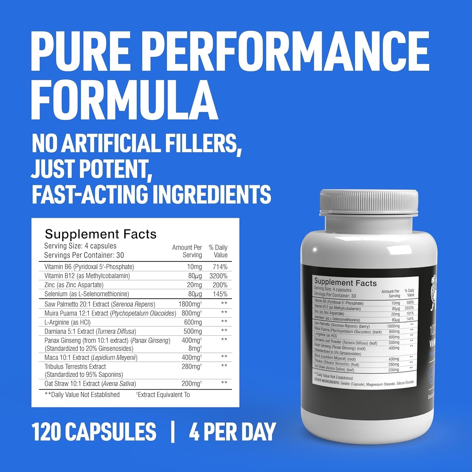 Prime Male Enhance – Male Enhancement Supplement 120 capsules Virility Support