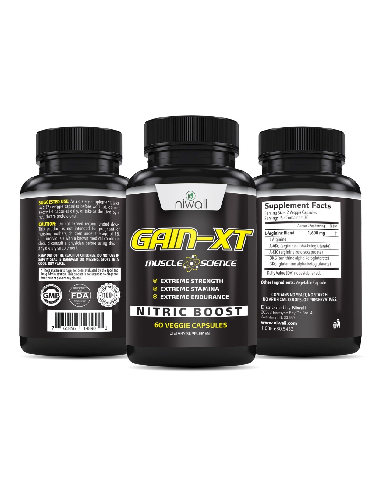 Gain XT Nitric Oxide Supplement for Muscle Growth Amino Acids Support stamina