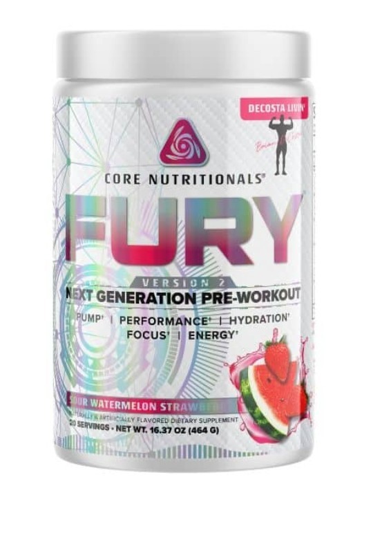 Core Nutritionals FURY V2 NEXT GEN PRE 1lb (20-40 Serv) Wat/stra BEST BY 11/ 26