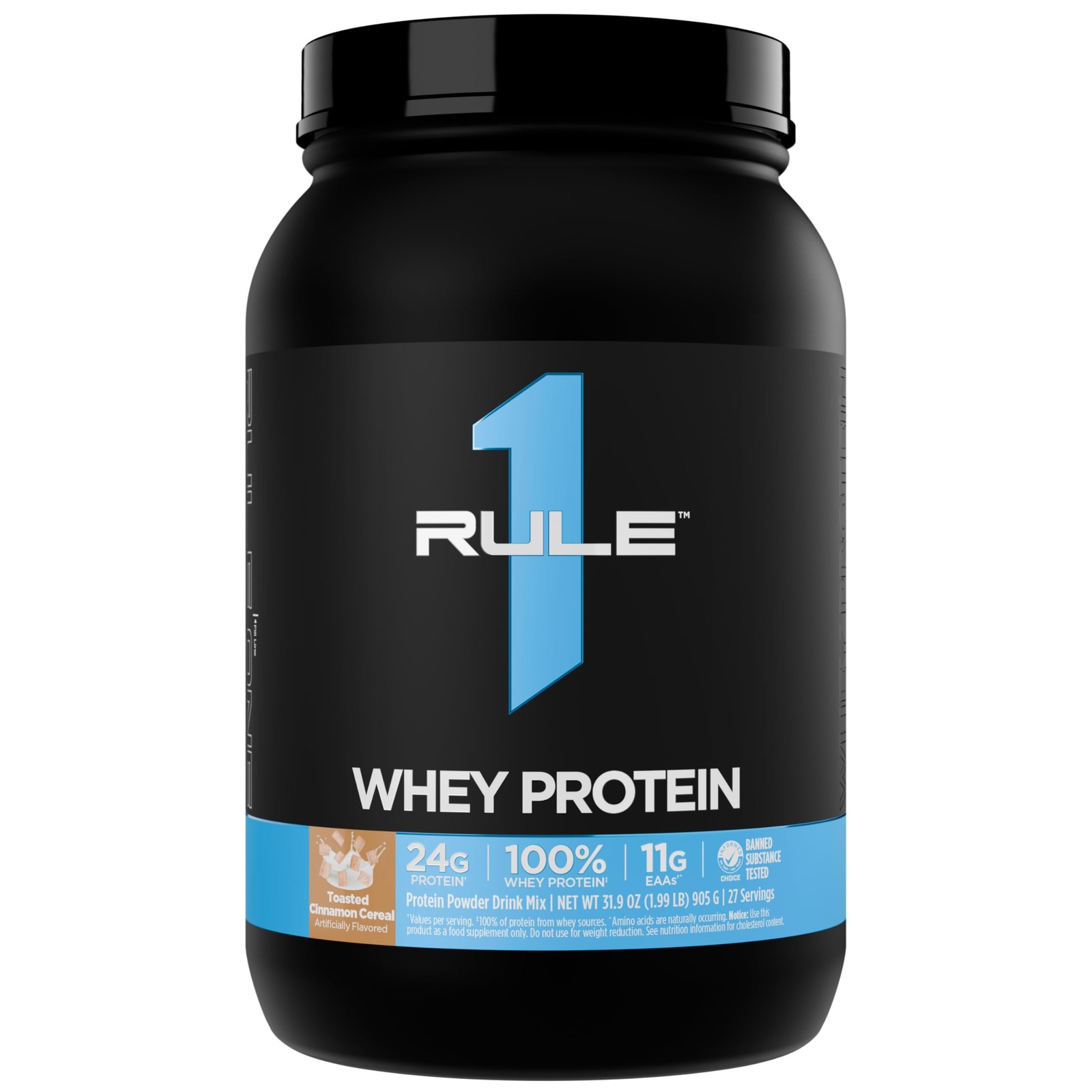 Rule 1 Whey Protein – 24g Fast-Acting Protein from All-Whey Sources with Natu…