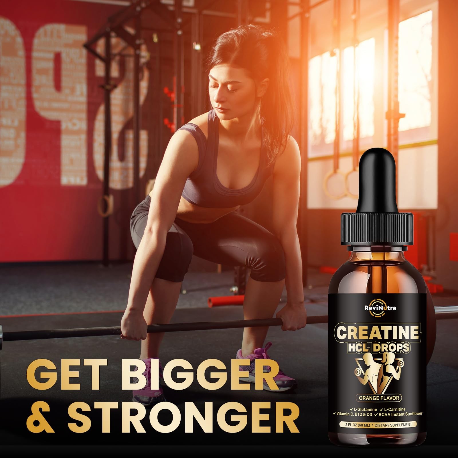 ReviNutra Creatine HCL Liquid Drops for Men & Women 1500mg Liquid Creatine Hy…