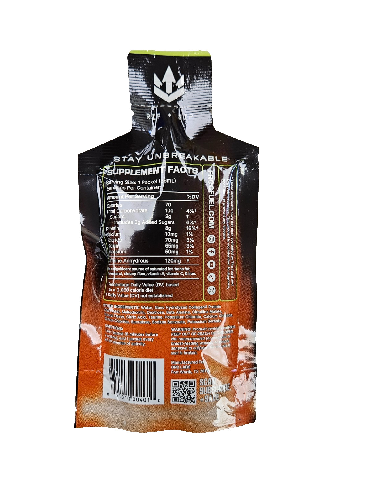 Frog Fuel RED Ultra Energized Super Fuel Shot ( 6 pouches ) ~