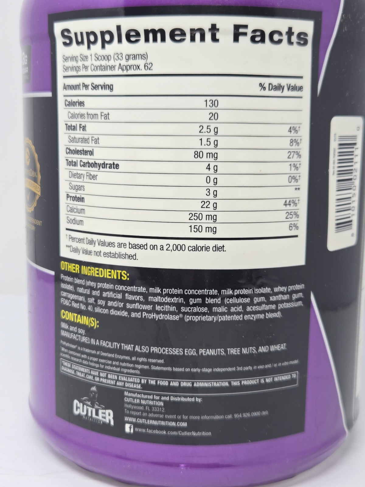 Cutler Nutrition Total Protein Powder – 4.5 lbs (62 Servings) Choose Your Flavor