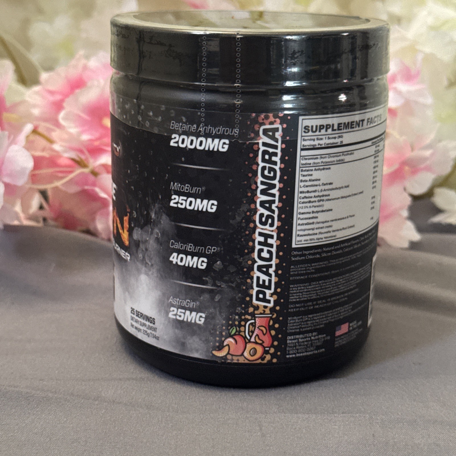 Beast Mode Pre Workout Peach Sangria Kong Energy Fat Burner 7.9 oz Exp 12/26