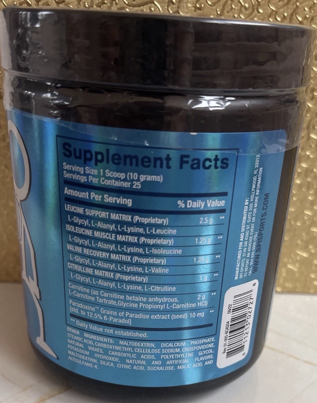 BPI Sports Best BCAA Shredded Caffeine-Free Muscle RecoverRaz 9.7oz EXP 08-2027