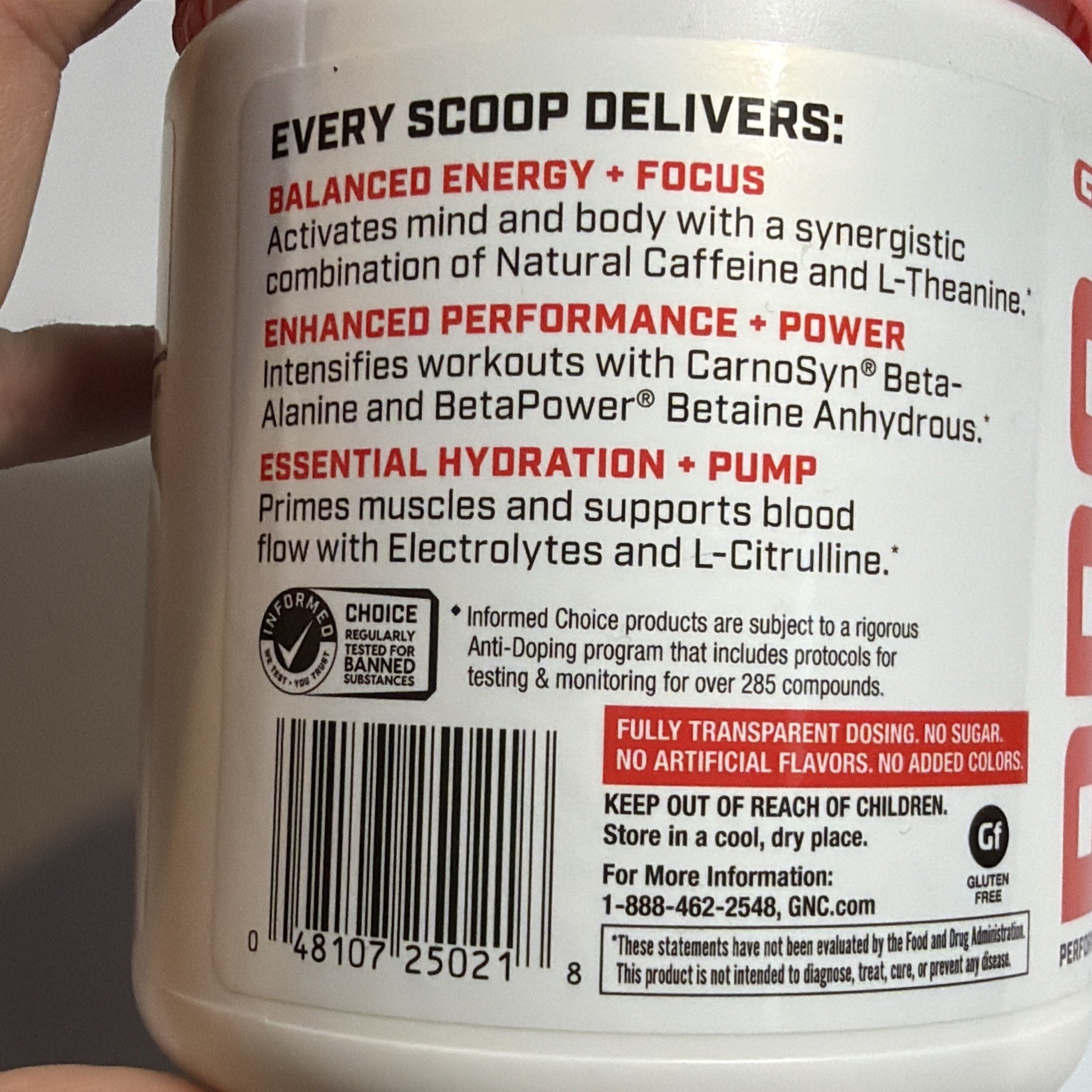 GNC Pro Pre-Workout Blue Raspberry 30 Servings Natural Caffeine 160mg 03/2027