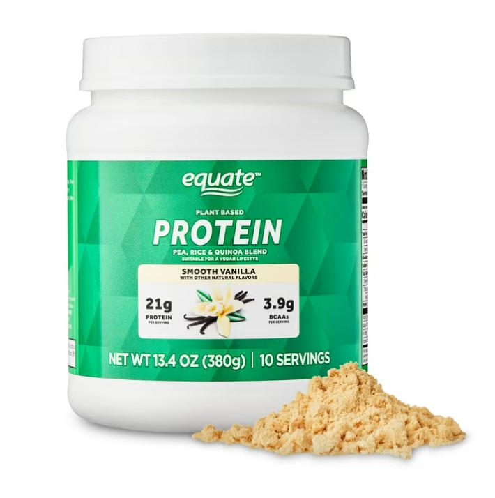 3 Pack Equate Plant-Based Protein Supplement, Smooth Vanilla, 13.4 Oz Pk