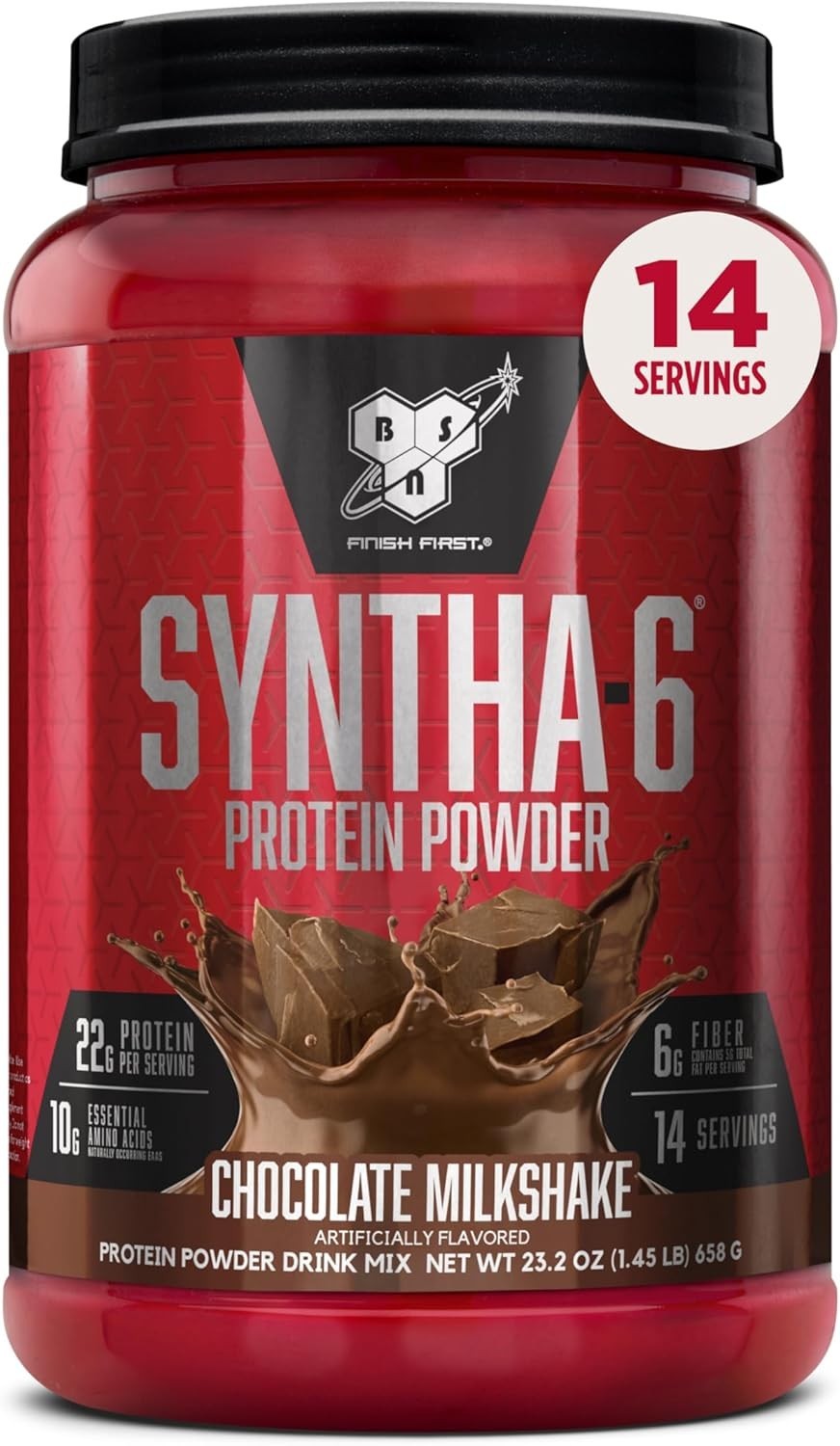 SYNTHA-6 Protein Powder – Ultimate Chocolate Milkshake, 14 Servings, 22g Protein