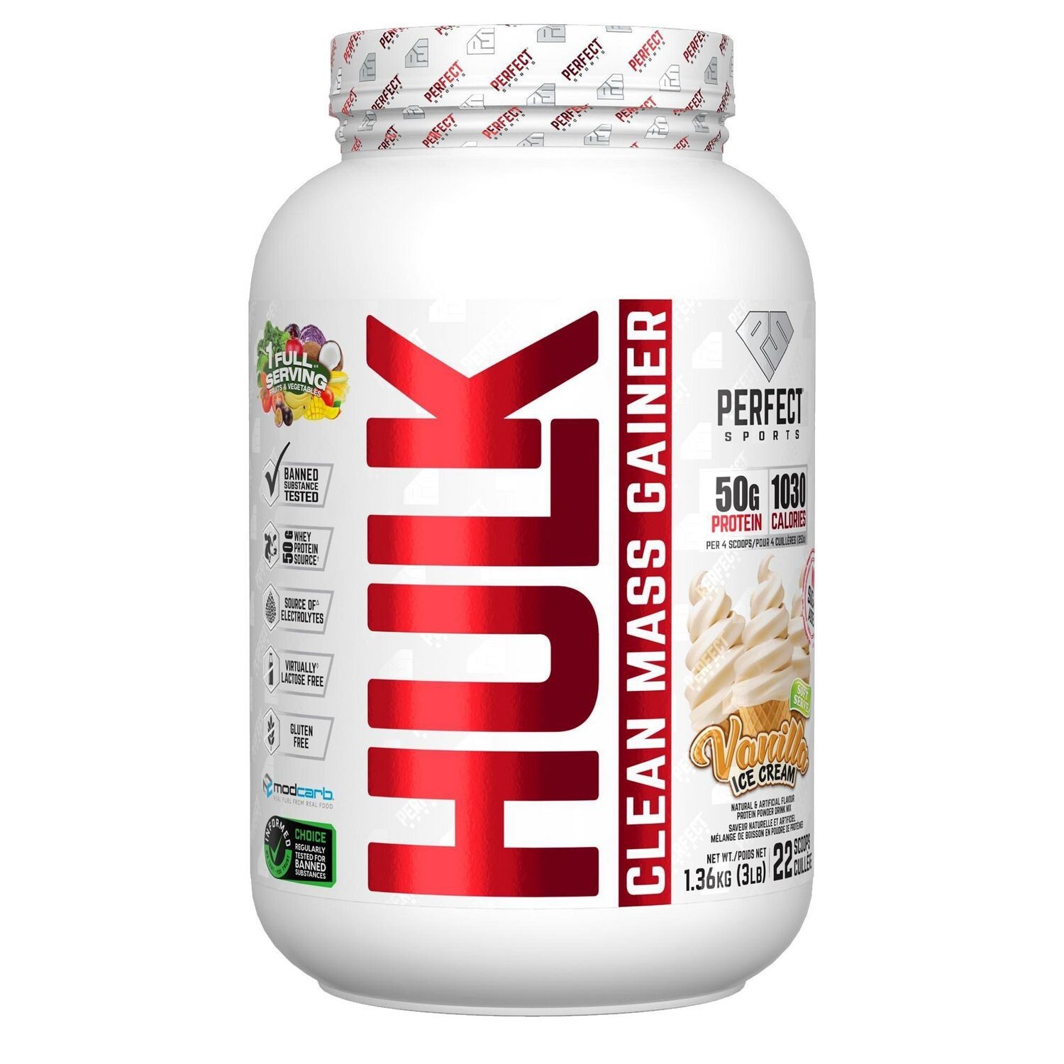 AiWaWa CA, PERFECT Sports – HULK Clean Mass Gainer 3LBS(1.36kg)