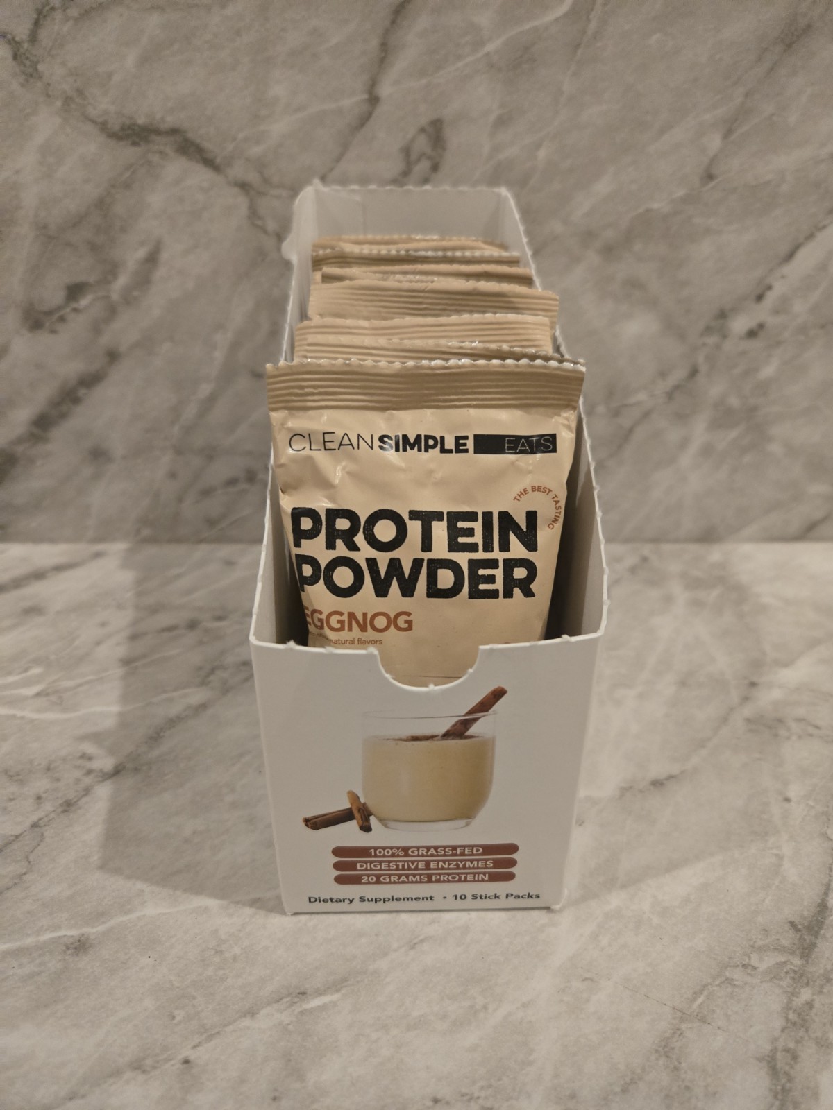 (9) Clean Simple Eats Eggnog Protein Powder Packs Limited Edition HTF