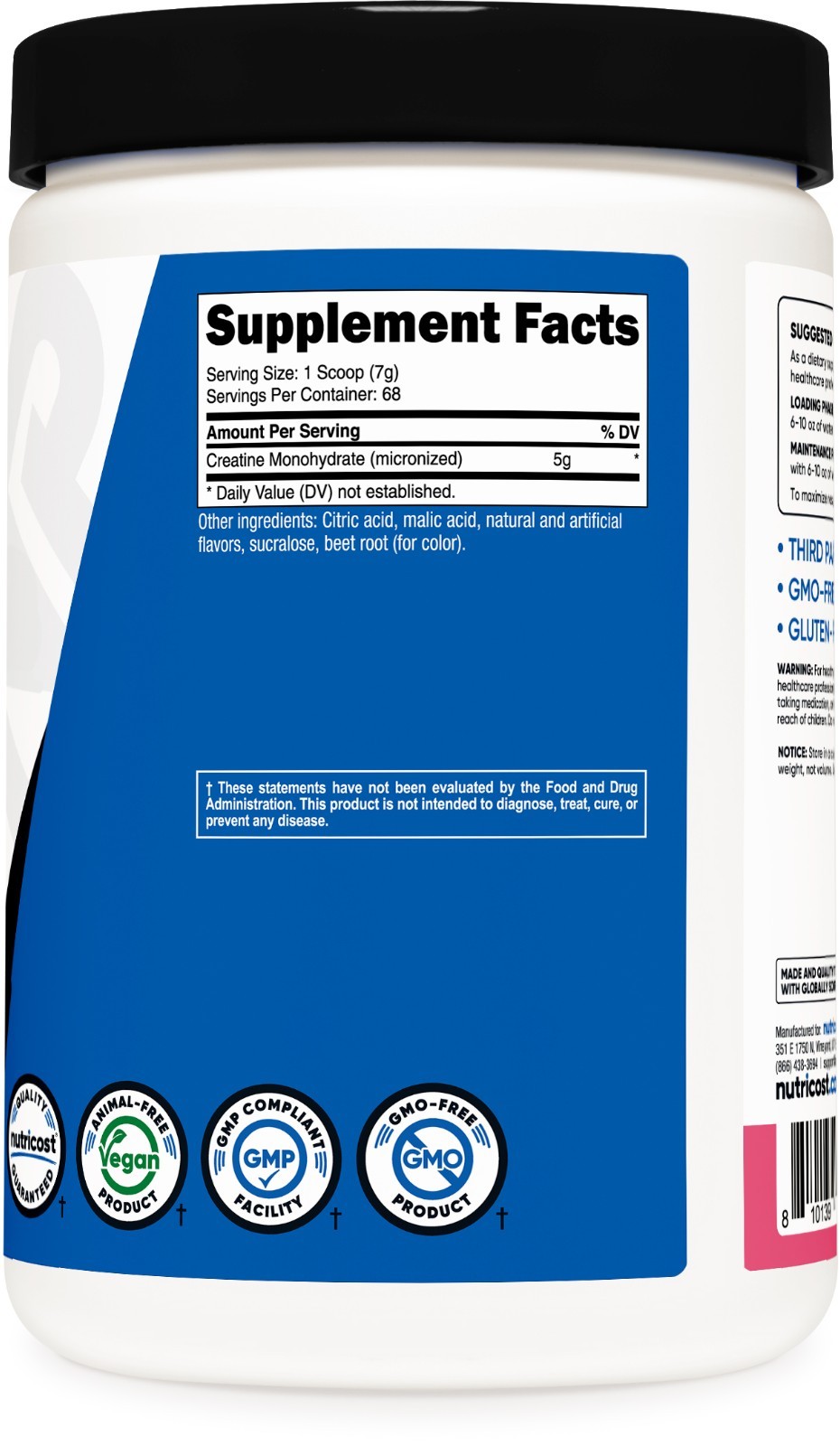 Nutricost Creatine Monohydrate Powder (Sour Watermelon, 500 Gram) – Micronized