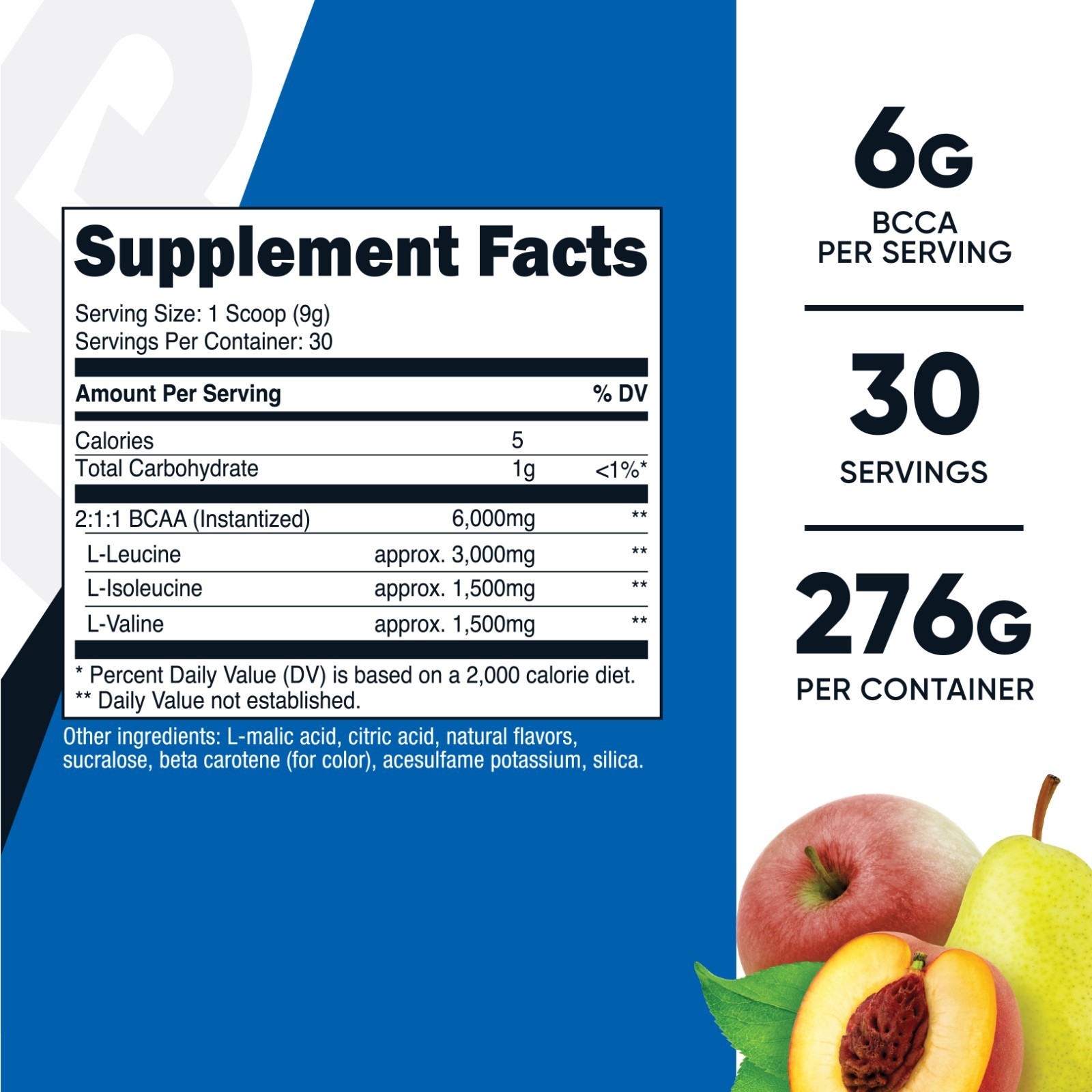Nutricost BCAA Powder 2:1:1 (Orchard Fruit) – Branch Chain Amino Acids