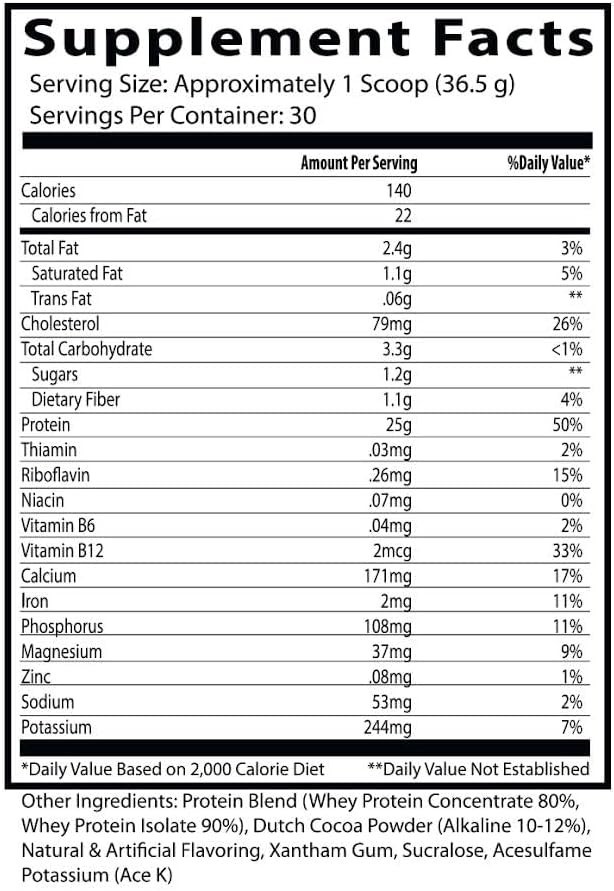 High-Quality Insane Whey Protein – 25g Per Serving, Meal Replacement Chocolate