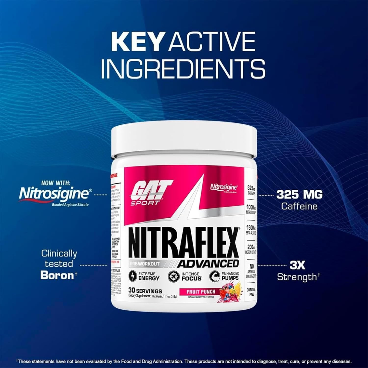 GAT SPORT Nitraflex Advanced Pre-Workout Powder, Increases Blood Flow, Boosts St