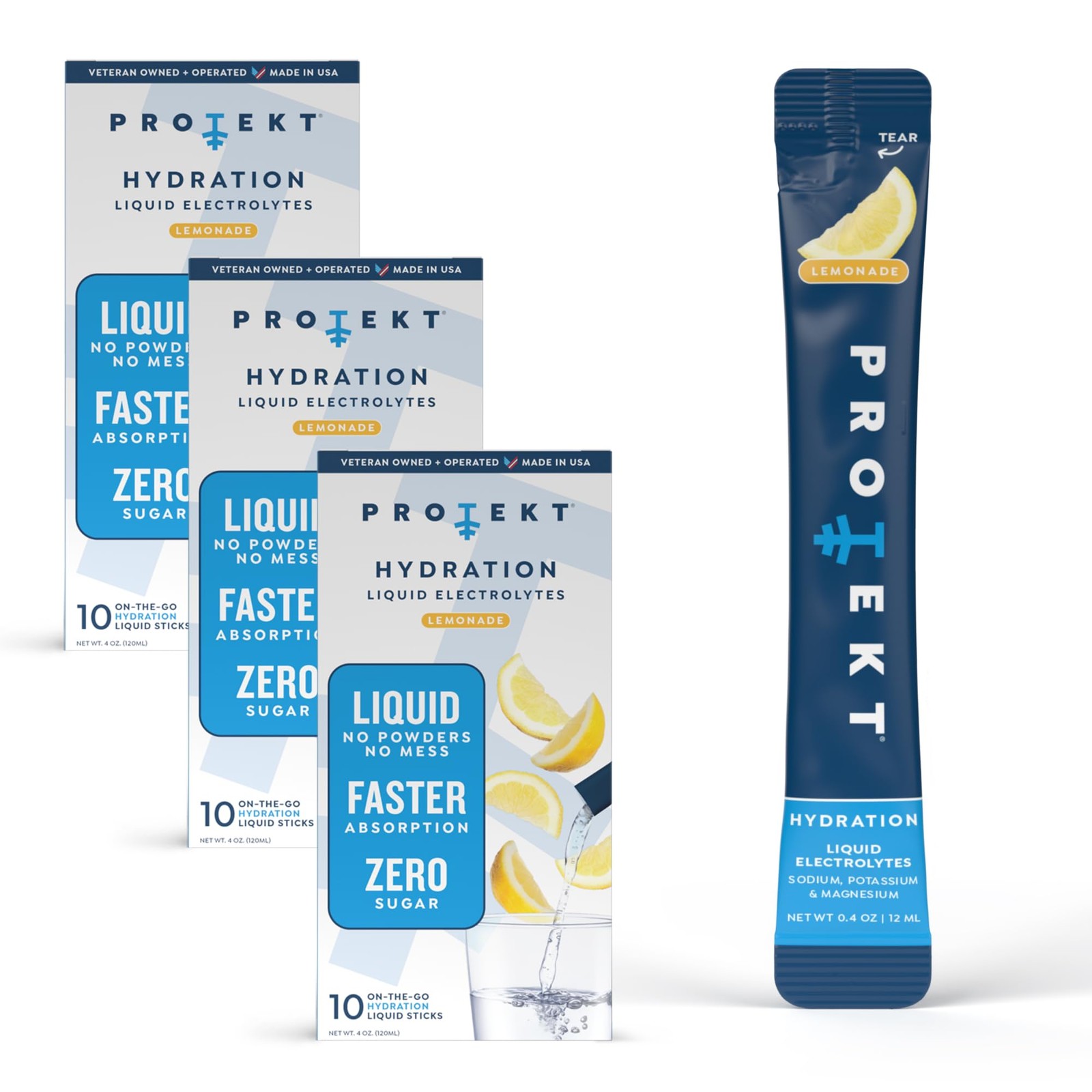 PROTEKT Electrolyte Packets: Organic, Sugar-Free for Recovery & Hydration (30-Pa