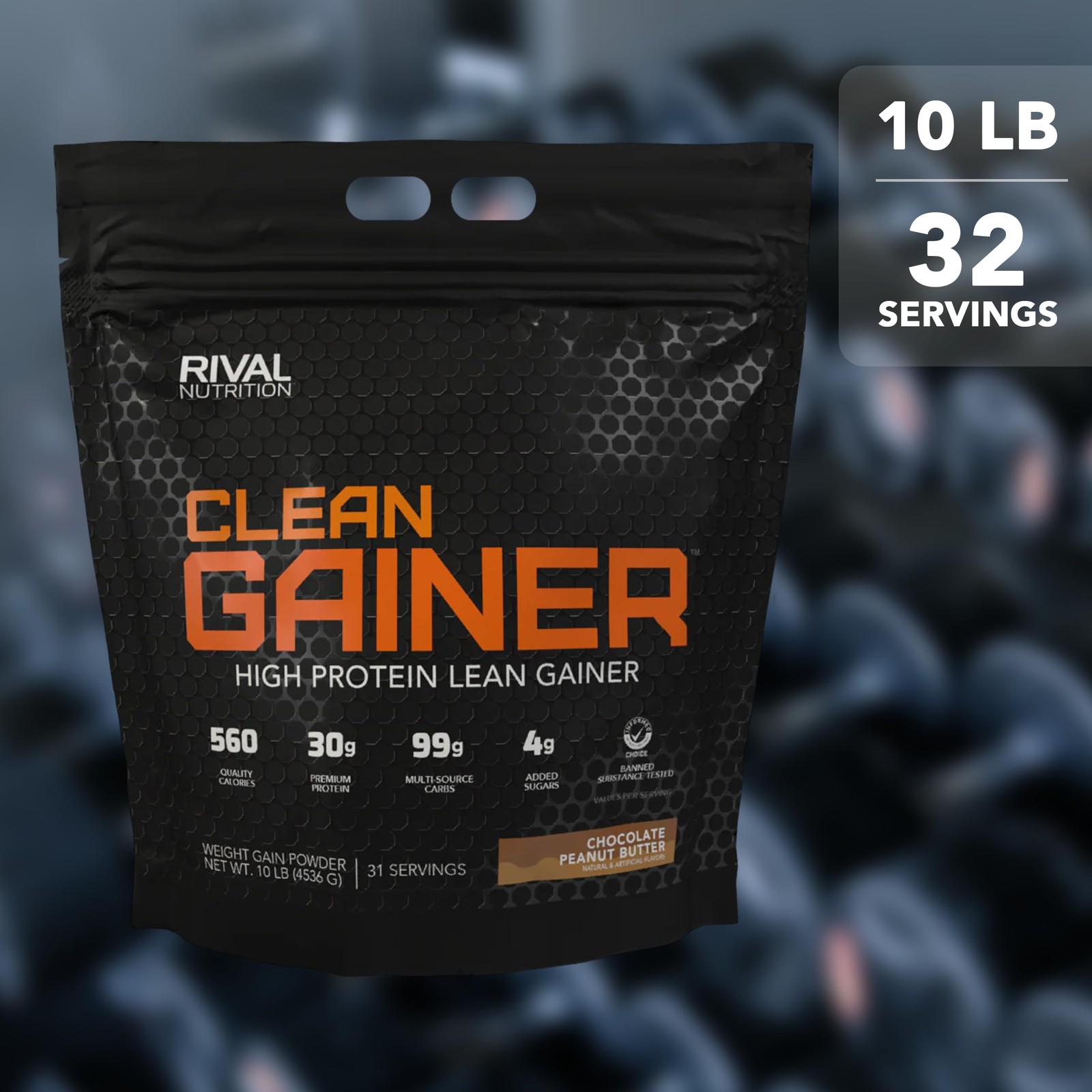 Rival Nutrition Clean Gainer Chocolate Peanut Butter 10 Lb I High Protein Lean