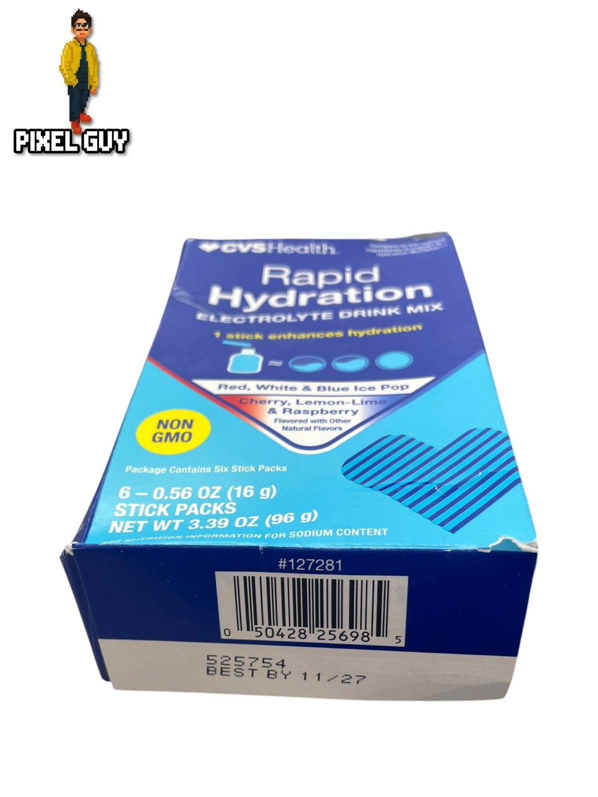 Lot Of 5 CVS Rapid Hydration Drink Mix Red, White & Blue Ice Pop (Damaged Box)