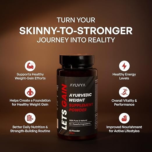 Ayuvya Lets Gain Helps Increasing Muscle Mass & Energy Levels Promotes Overall