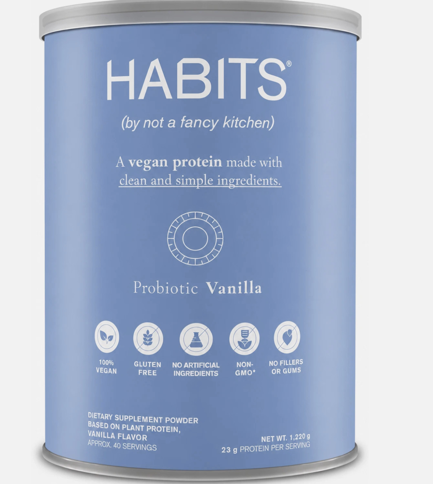 HABITS Vegan Protein Powder Vanilla 1.22kg Plant-Based Protein Blend