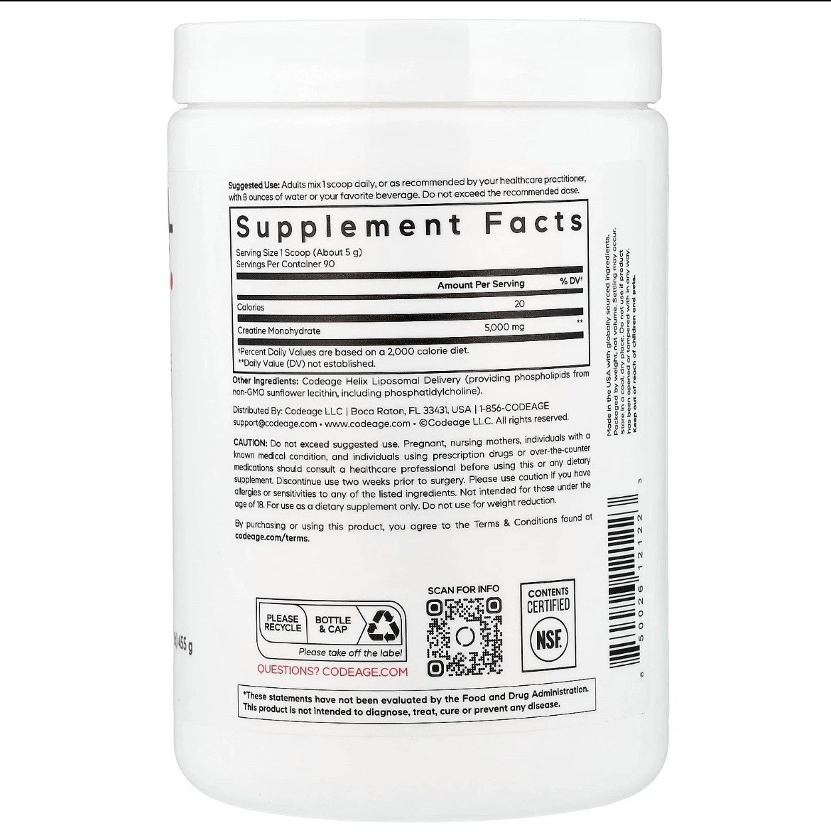 Sport, Liposomal Creatine Powder, Unflavored, 1 lb (455 g)