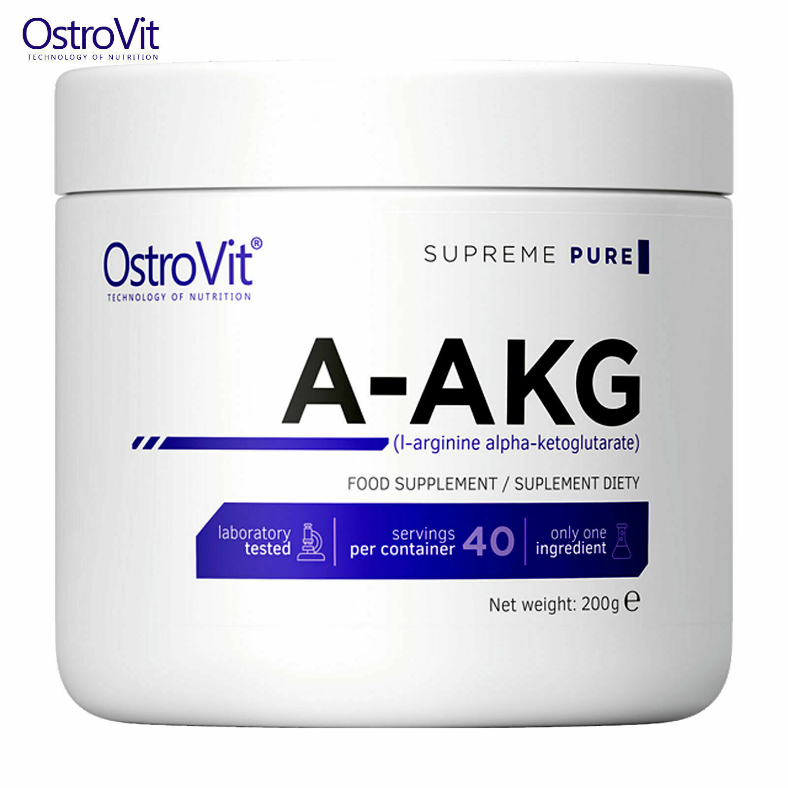 OstroVit A-AKG 40 Portions – Nitric Oxide Booster Arginine – Pump Your Muscle UP
