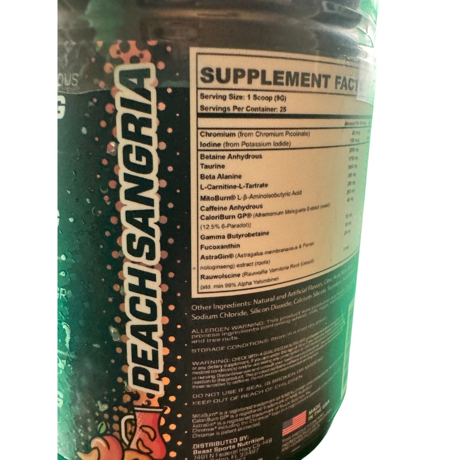 Beast Mode Burn Pre-Workout Kong Series Dietary Supplement 25 Servings 7.94 Oz