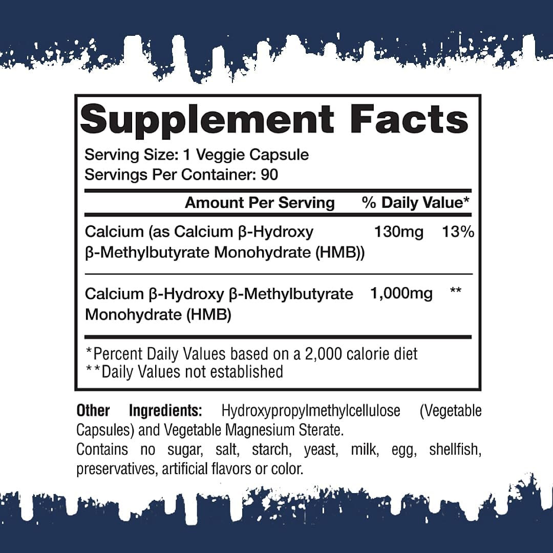 GASPARI NUTRITION HMB Pure Beta-Hydroxy Beta-Methylbutyrate Muscle Growth 90 Srv