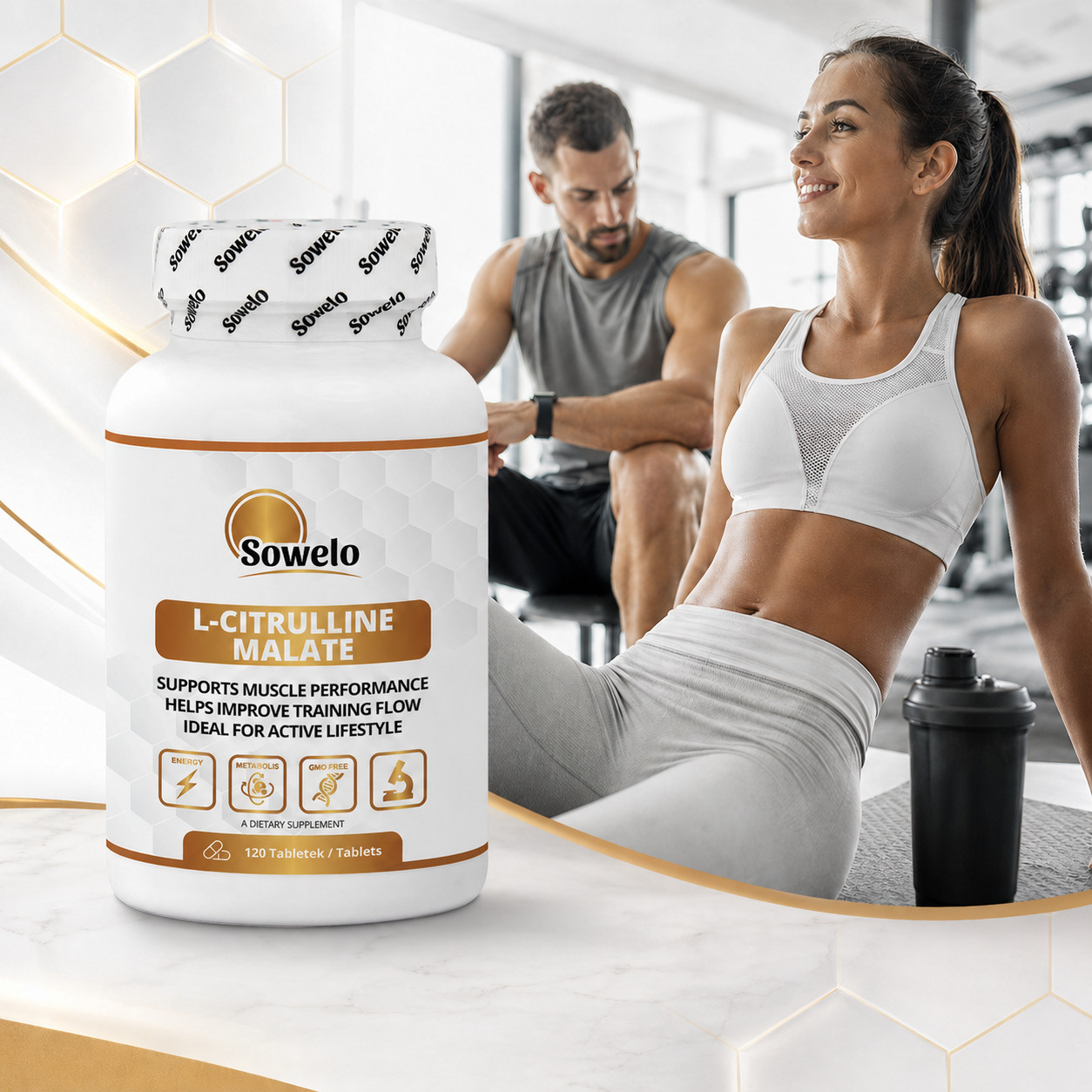L-Citrulline Malate 1000mg Tablets – Muscle Pump & Performance Support – Sowelo