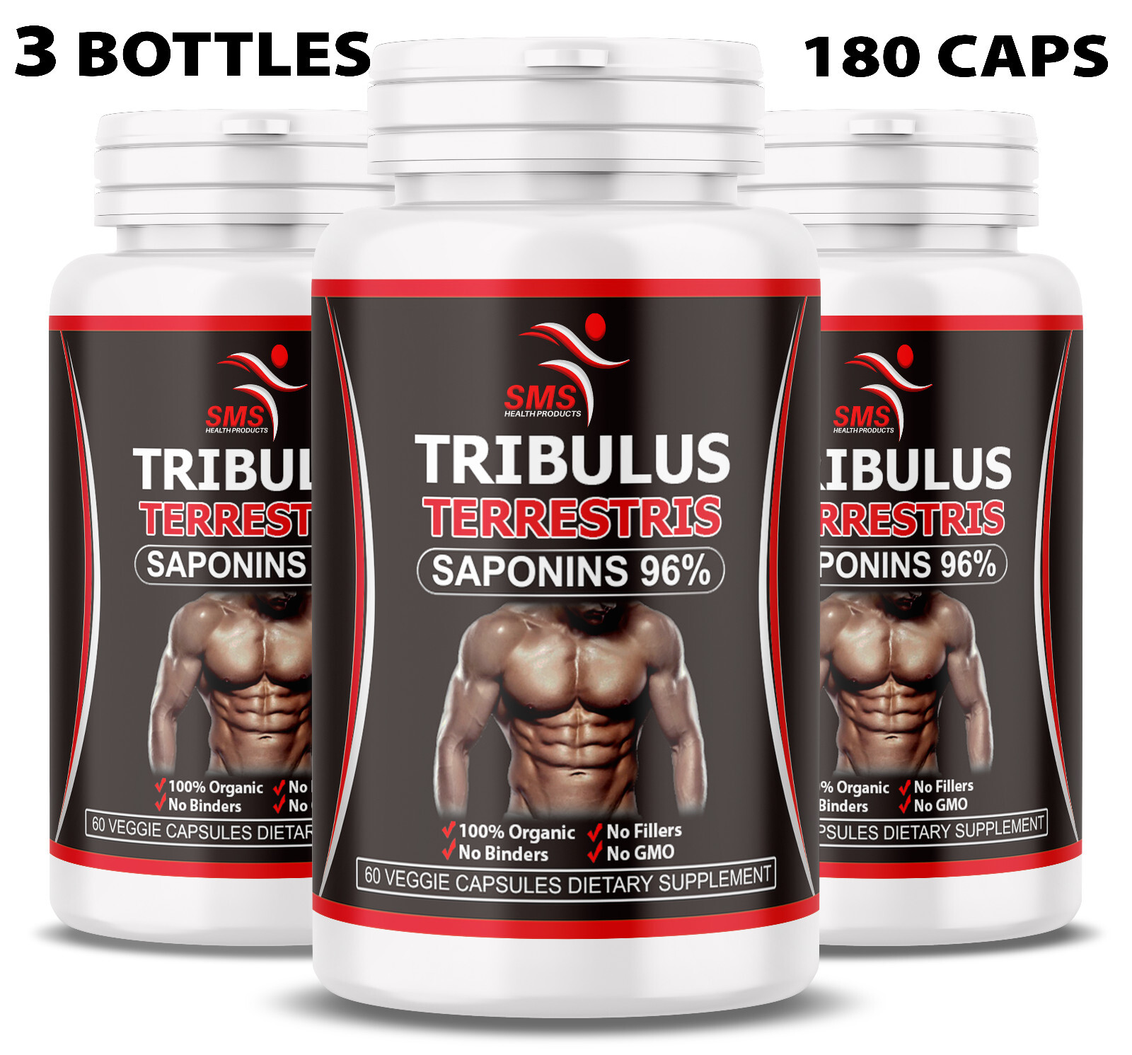 TRIBULUS TERRESTRIS 96% SAPONINS WORK OUT SUPPLEMENT ORGANIC NON GMO 180 CAPSULE