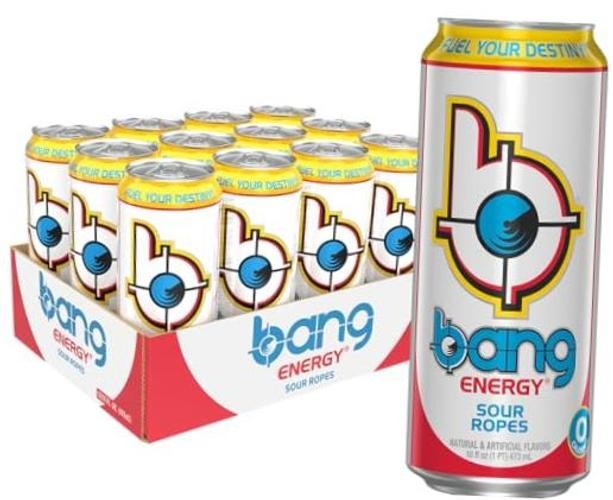 Energy Sour Ropes, Sugar-Free Energy Drink, 16-Ounce | Pack of 12