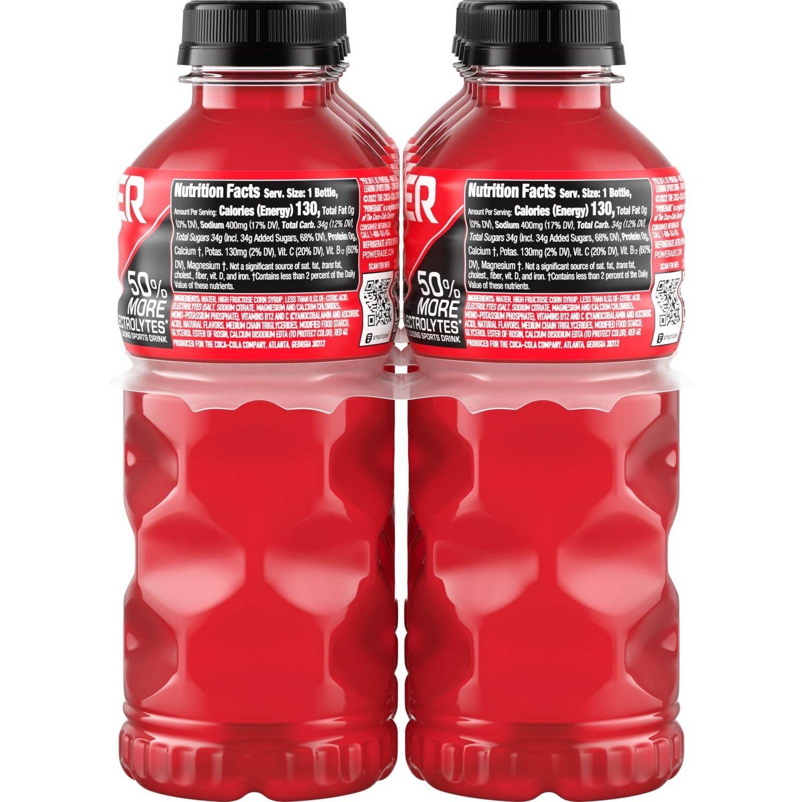 POWERADE Fruit Punch Electrolyte Sports Drink Bottles, 20 fl oz, 8 Pack